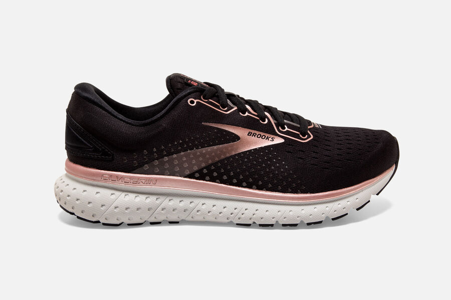 Tenis Corrida Brooks Glycerin 18 Feminino Brasil - Pretas/Rosa Douradas/Cinzentas 0543279-OB